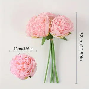 [Large Spring Peony] 20pcs Large Spring Peony and Camellia Artificial Flowers Set | 37 Flower Heads with Wire Stems for Bending and Shaping | Wedding, Engagement, Home, Holiday Decor