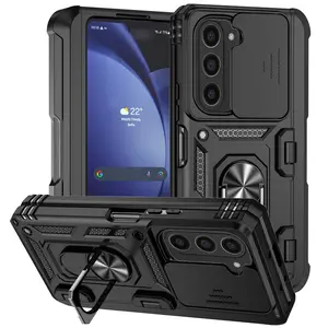 For Samsung Galaxy Z Fold 6 5 4 5G Luxury Military Shock Resistant Ring Holder Phone Case With Hidden Pen Slot Protective Cover