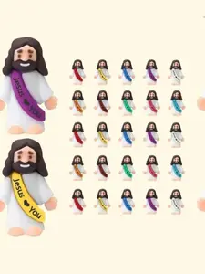 40 Mini Jesus Statues, Random Color Religious Easter Toys, Perfect for Hide-And-Seek Games, Sunday School Baptism Gifts