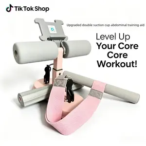 Multi-Functional Sit-Up Assistant with Phone Holder, 6-Tube Resistance Bands Suction Cup Foot Holder, Indoor Crunch & Fat Loss Fitness Equipment for Home