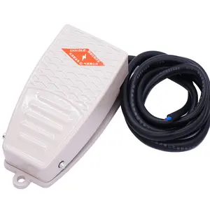 /380V AC 220V DC Normally Open Momentary Foot Pedal Switch Nonslip Aluminum Housing Foot Switch with 1.5M Cable EKW-5A-B