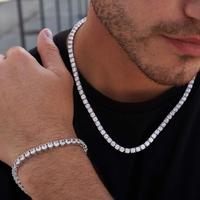 Diamond Tennis Chain + Bracelet Bundle Set