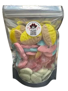 Banana Bubs Mix Bag (1 lb) - Swedish Candy - BUBS Banana Caramel Ovals, Bubs Dizzy Skulls, Bubs Giant Sour Skulls & Bubs Fruity Pear Ovals, Bonbon Sweet & Sour Snack Sugar