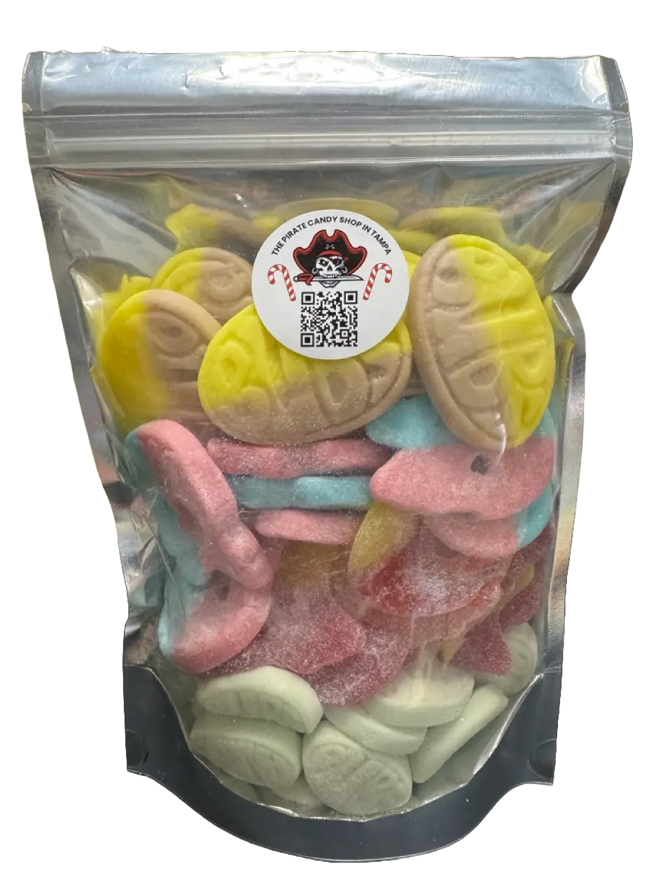 Banana Bubs Mix Bag (1 lb) - Swedish Candy - BUBS Banana Caramel Ovals, Bubs Dizzy Skulls, Bubs Giant Sour Skulls & Bubs Fruity Pear Ovals, Bonbon Sweet & Sour Snack Sugar