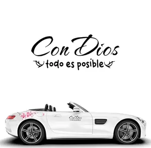 Con Dios Todo Es Posible Spanish Inspirational Car Decal | Vinyl Sticker | Multiple Colors Available | Faith Decal  Waterbottle Stickers, Laptop Stickers Fit for Cars Windows Bumpers Trucks Motorcycles or Any Other Smooth Surface