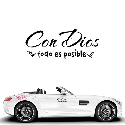 Con Dios Todo Es Posible Spanish Inspirational Car Decal | Vinyl Sticker | Multiple Colors Available | Faith Decal  Waterbottle Stickers, Laptop Stickers Fit for Cars Windows Bumpers Trucks Motorcycles or Any Other Smooth Surface