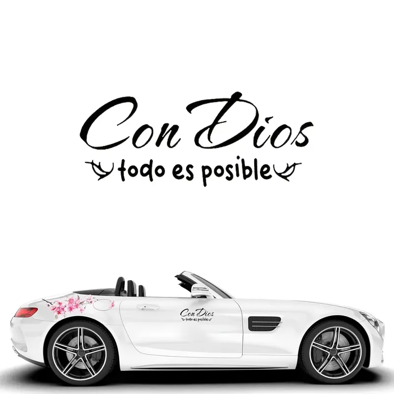 Con Dios Todo Es Posible Spanish Inspirational Car Decal | Vinyl Sticker | Multiple Colors Available | Faith Decal  Waterbottle Stickers, Laptop Stickers Fit for Cars Windows Bumpers Trucks Motorcycles or Any Other Smooth Surface