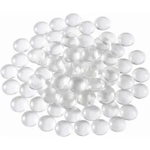 60 Pieces Non-calibrated 1 Inch 25mm Clear Round Transparent Glass Dome Tiles Imitation Gemstone for Photo Pendant Craft Jewelry Making Christmas Decor