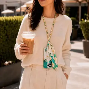 Long Phone Chain Anti-Lost Lanyard, Ins Style Silk Scarf Woven Phone Strap, New 2026 Trendy Accessory