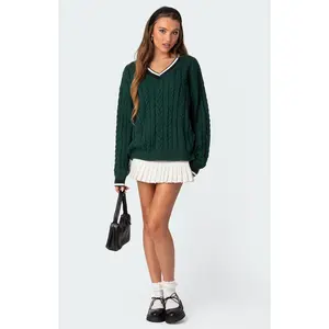 Edikted Women's Donna Denim Pleated Mini Skort - Multicolor