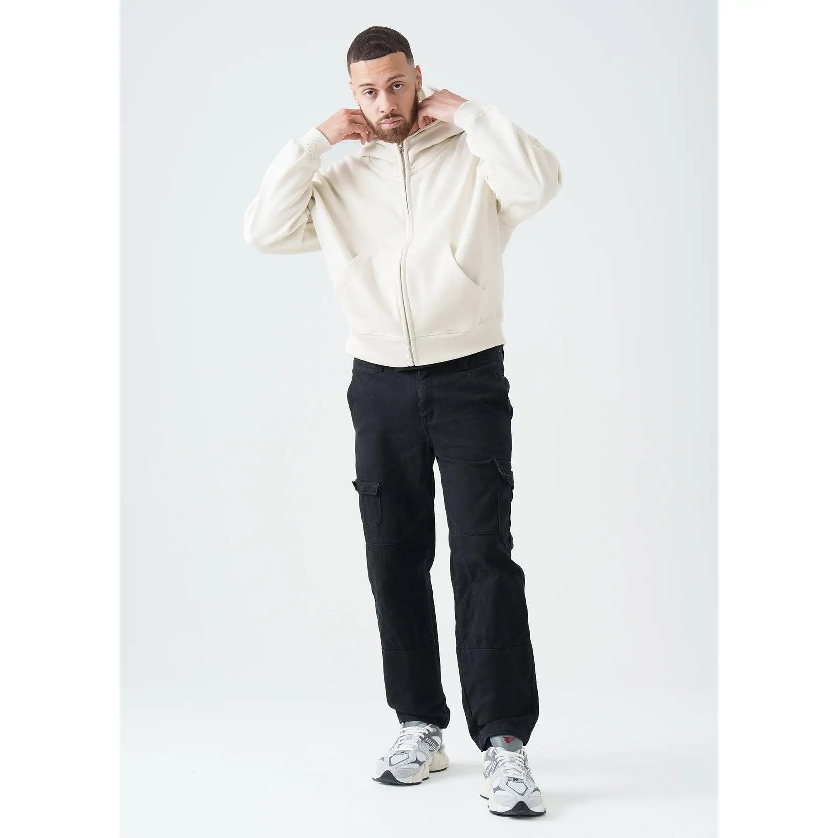 14 OZ Oversized Boxy Cropped Heavyweight Full-Zip Sweatshirt