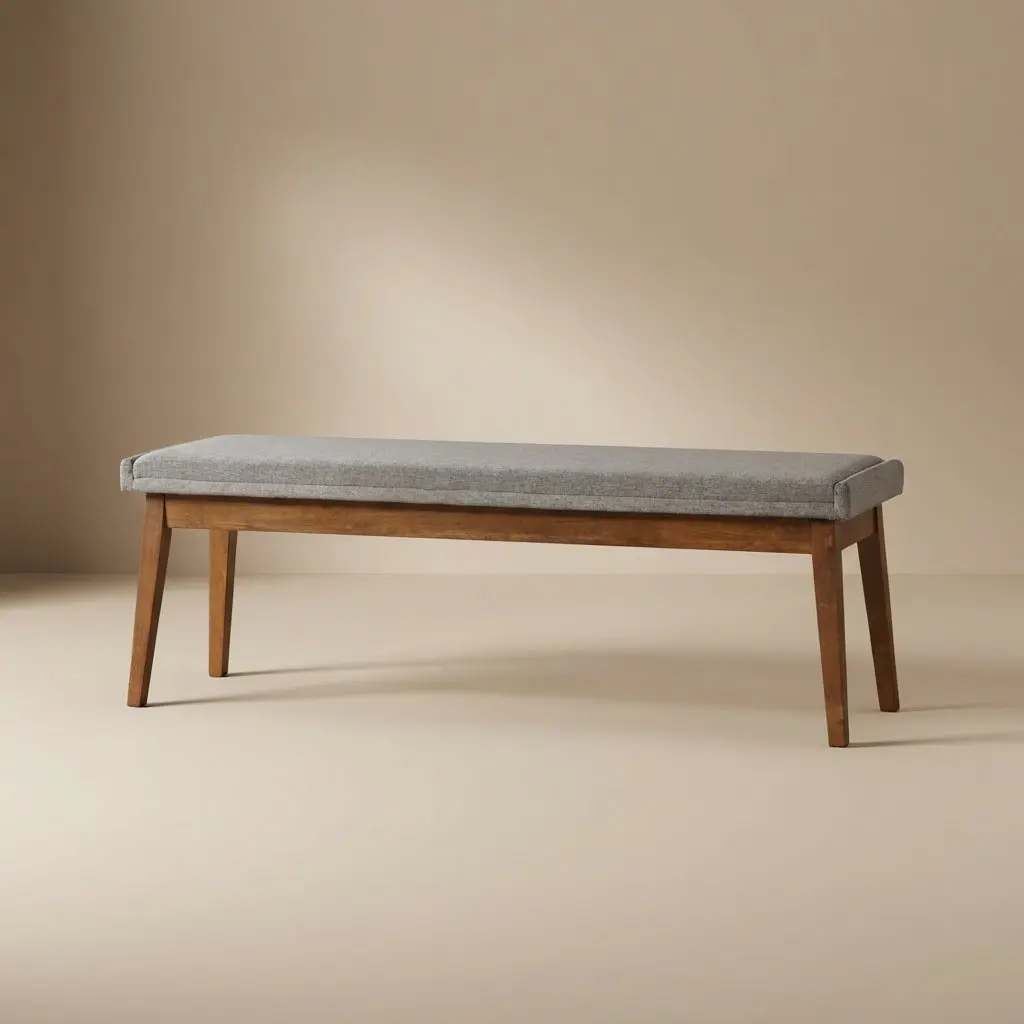 Sette Grey Fabric Bench Sette Grey Fabric Bench