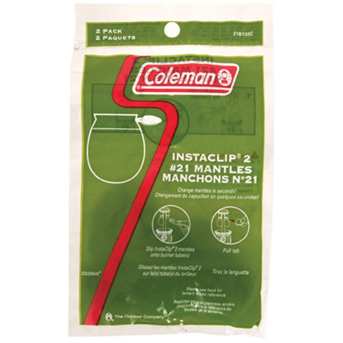 Coleman Insta-Clip #21 Lantern Mantles, 2-Pack, High-Quality Outdoor Camping Accessories for Lanterns and Firelight Torch