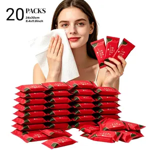 Compressed Towels Tablets, Portable Disposable Face Towels, Individually Wrapped Thicken Compressed Towels, Expands with Water, Soft & Lint-Free,  Travel Size (20/40/60 Counts)
