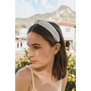 Gingham Pique Woven Knot Headband 🌼