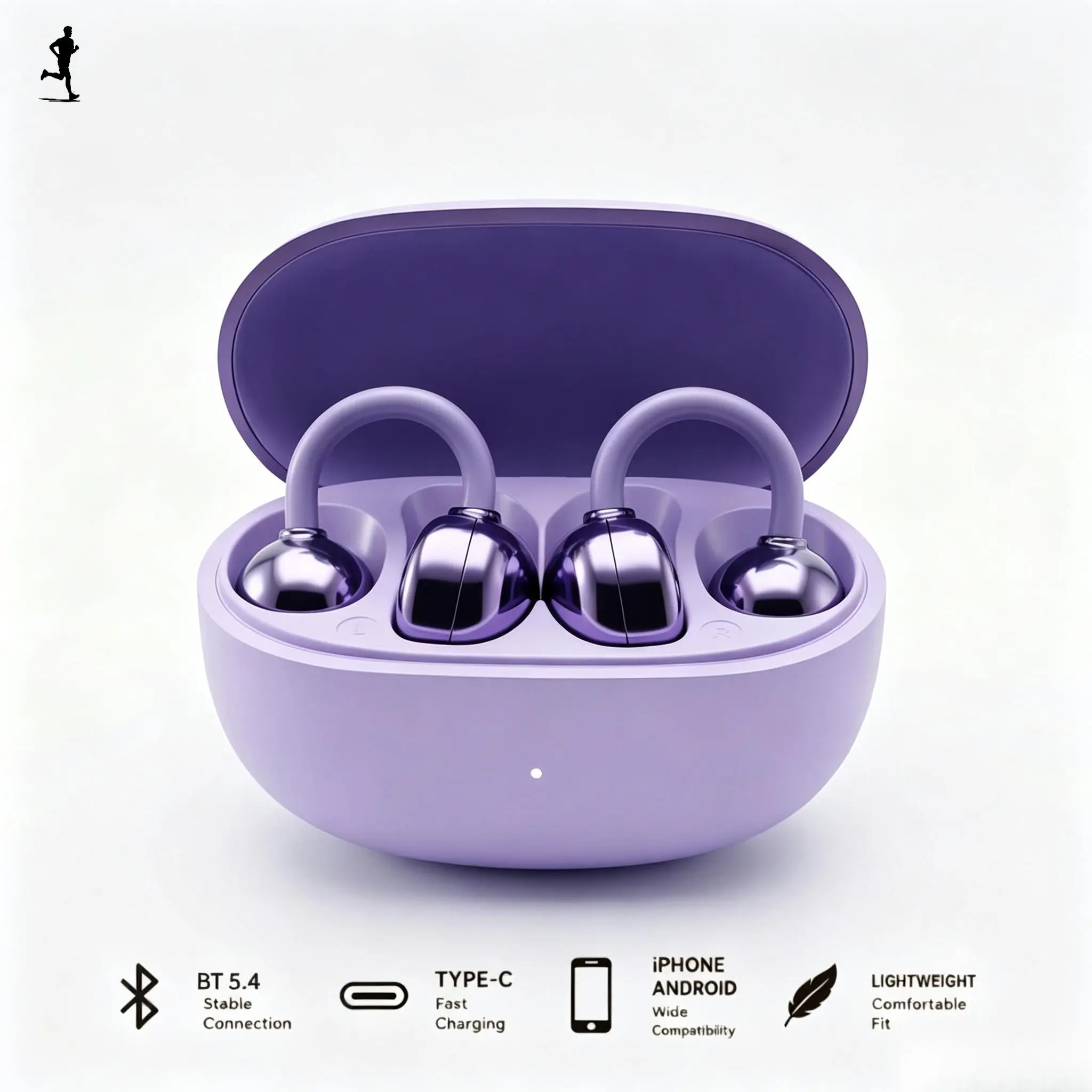 (S19)Open Ear Bluetooth Headphones , Wireless Earbuds with C-Bridge Design, Auto Left-Right Recognition, Durable and comfortable to wear, suitable for running, exercising, fitness, cycling, and various sports - TikTokShopBackToSchool