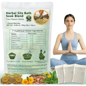 10 Pack Yoni Steam Herbs, Sitz Bath Soak Powder with Honeysuckle, Dandelion, Chrysanthemum, Suitable for Postpartum Recovery, Perineal Comfort, Herbal Blend for External Use, Yoni Steamer for Women