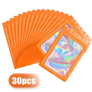 Holographic Laser Bags S/m/l, Transparent Reusable Sealed Odor Proof Zipper Pouches, Food Storage, Jewelry Packaging, Resalable Closure