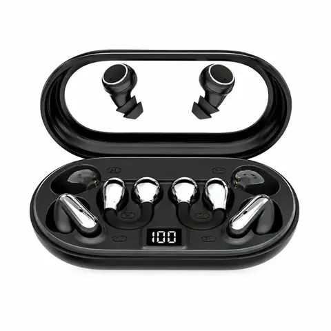 3 Pairs Multifunctional TWS Bluetooth 5.4 Wireless Earbuds Set - Clip-On, Mini Invisible, Sports Hook, ENC Noise Cancelling, USB-C Charging, Sweat Resistant, Waterproof, for Work, Running