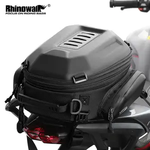 Rhinowalk Motorcycle Tail Bag Waterproof 12L-18L Expandable Hard Shell Motorcycle Riding Travel Luggage