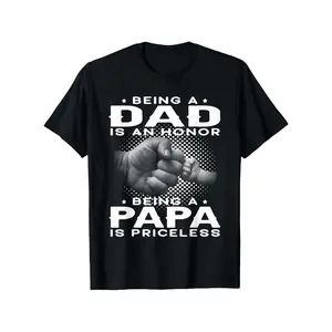Being a Dad is an Honor, Being a Papaw is Priceless" - Men's & Women's 100% Cotton T-Shirt | Heartfelt Grandpa Graphic, Short Sleeve, Crew Neck, Black | Comfortable & Durable Fabric, Perfect Gift for Parents, Fathers Day Gift