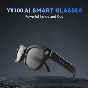 Smart AI Bluetooth  Camera Glasses Button Touch Adjustment for Travel Outdoor Adventures Hands-Free Photography 160+Languages Real-Time Translation Bluetooth Wireless Wearable Video Recording UV Protection Sports photography glasses, AI Voice Assistant