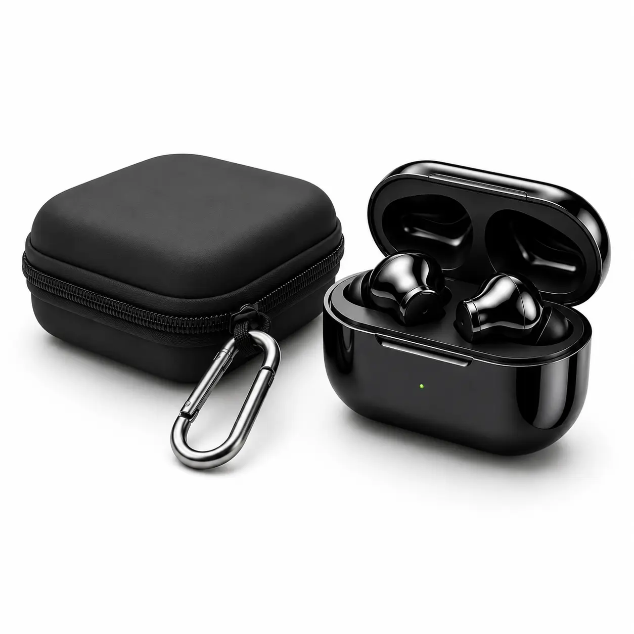 Wireless Stereo Noise-Isolating Bluetooth Headphones - Chargeable In-Ear Earbuds with Electroplated Metal Build, Built-In Microphone, Shockproof Carrying Case with Chain Hook, Not Water Resistant