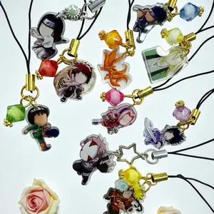 Ninja NS Phone Charm - Collection of Unique Character Designs with Colorful Accents and Black Strings