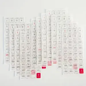 365 Calendar Stickers Series, Cute Cartoon Style Date Markers, Matte Rectangular Handmade, Decal Sticker, Suitable for Water Bottles and School Supplies, Sticker Sheets