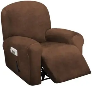 4-, 1 Seat Recliner Cover,  Stretch Reclining Chair Covers for 1 Cushion Reclining Sofa, Single Seat Recliner Couch Cover, Thick, Very Soft, Machine Washable ()