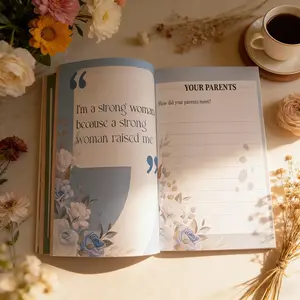 【Mother's Day Gift】100 questions with mom's story，Memory keepsake Fill-in Book,365 Days Devotional Journal, Perfect Gift for mom,progress the relationship of parents