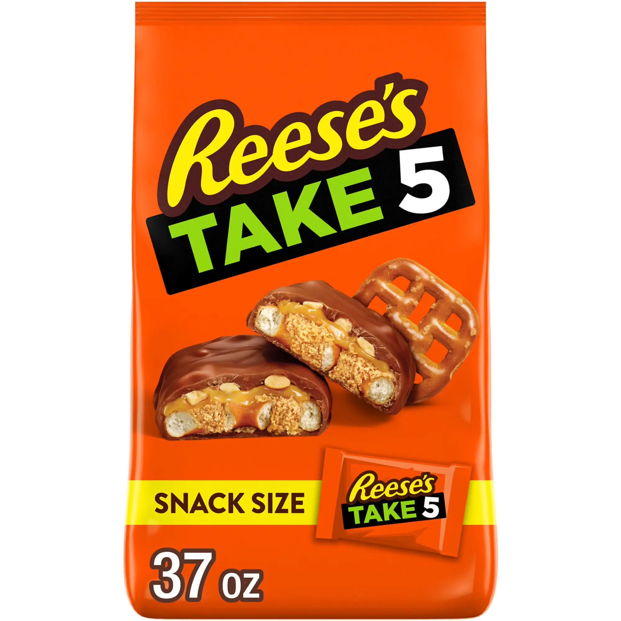 REESE'S TAKE 5 Chocolate Candy, Snack Size Bag, 37 oz. | Premium Chocolate | Indulgent Treat | Gift Idea