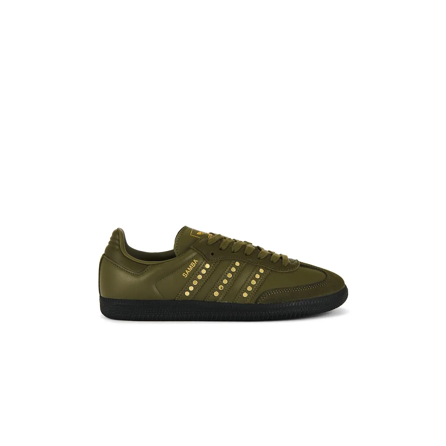 adidas Originals Samba OG Sneakers in Medium Dark Khaki, Olive Strata, & Core Black adidas Originals Samba OG Sneakers in Medium Dark Khaki, Olive Strata, & Core Black