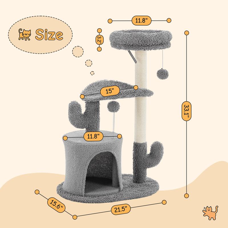 【New Size】 Cat Climbing Shelf, Post Cascading Cat Climbing Shelf, Indoor Playhouse, Cozy Nest, Durable, Space-Saving Design, Gift for Pet Owners