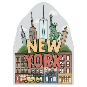 New York Townhouse 3D Wooden Souvenir Magnet with NYC Landmarks & Customizable Design Perfect for NYC Lovers