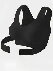 Women's Seamless Push-Up Bra, Comfortable No-Wire Design, Smooth Material, Solid Color, All-Season Wear, Fashionable Underwear