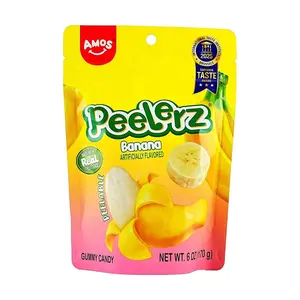 Amos Sweets Banana Gummy Candy - Real Fruit Juice, Soft & Chewy, 170g Pack Amos Sweets Banana Gummy Candy - Real Fruit Juice, Soft & Chewy, 170g Pack
