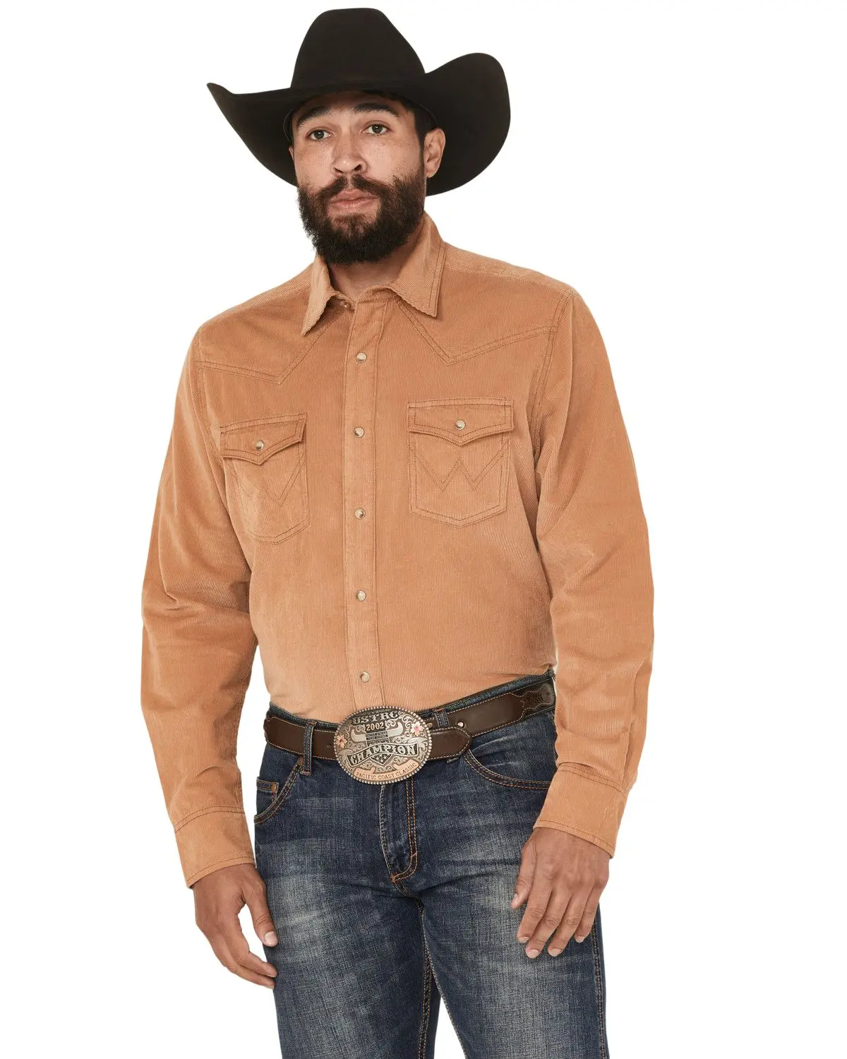 Wrangler Men's Retro Men'S Solid Corduroy Long Sleeve Snap Western Shirt - 112369587