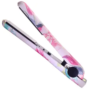 HerStyler Fusion Ceramic Hair Straightener, 1.25 Inch Floral Pink - Dual Voltage Hair Straightener with Adjustable Temperature - for Chic Hairstyles