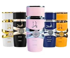 (5pc Bundle Pack) Yara + Yara Moi+ Yara Tous+ Asad + Asad Zanzibar by Lattafa EDP Spray, 3.4oz