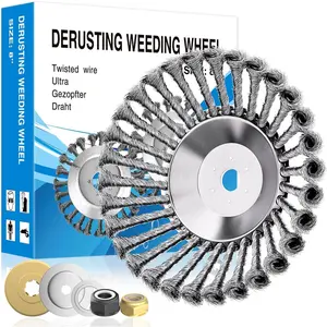 Unbreakable Wired Trimmer ,Steel Wire Rotary Weed Brush  Trimmer  for Weed  Eater,with Universal Weed Eater Attachments for Moss/Weed/Rust Removal (8 Inch)