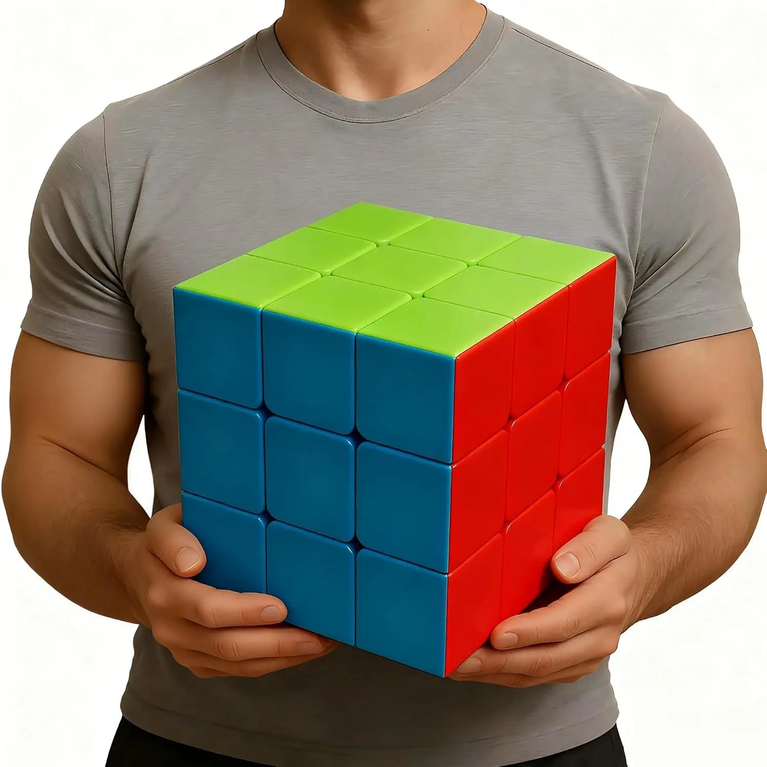 18CM Giant 3x3 Speed Magic Cube, Color-Matching 3D Sensory Puzzle Brain Teaser Fidget Toy, Super Large Birthday Christmas Stocking Stuffer Gift for Kids Adults