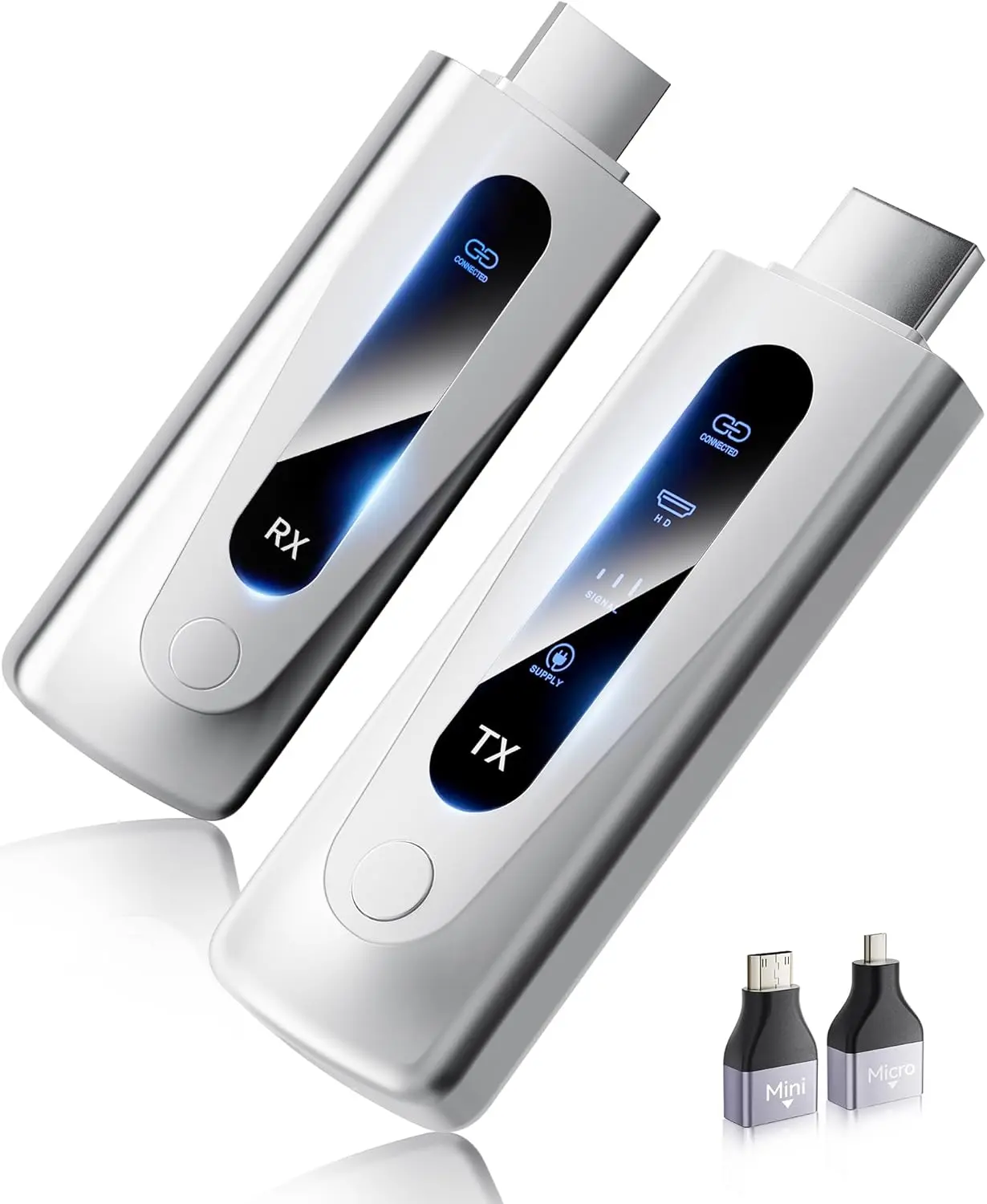 BRAIDOL 2025 Upgraded Wireless HDMI Transmitter & Receiver 328FT/100M, LED Display, 4K Decode 1080P@60Hz Ultra HD Video Output, Plug&Play 5G+2.4G for Video & Audio to Monitor from PC/Projector/TV Box