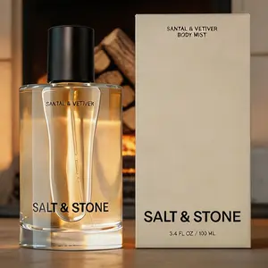 Salt & Stone Santal & Vetiver Body Mist – Hydrating Hair & Body Spray with Glycerin & Red Algae | Vegan & Cruelty-Free | 3.4 fl oz / 100 ml