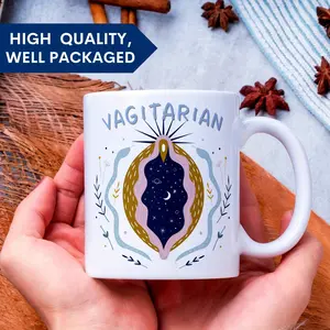 Lesbian Coffee Mug Valentines Gift for Her Vagitarian Mug LGBT Coffee Cup Rude Ceramic Tea Cups Funny Lesbian Tea Mug Sarcastic Gift