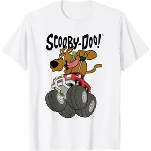 Men's Graphic Top Short Sleeve Funny Vintage Scooby-Doo Vintage Scooby Monster Truck Joy Ride Poster T-Shirt