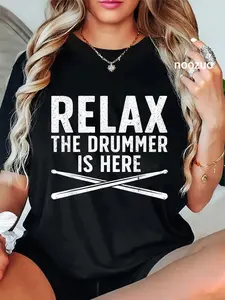 100% Cotton Funny Drummer Design For Men Women Drum Player Music Lover T-Shirt