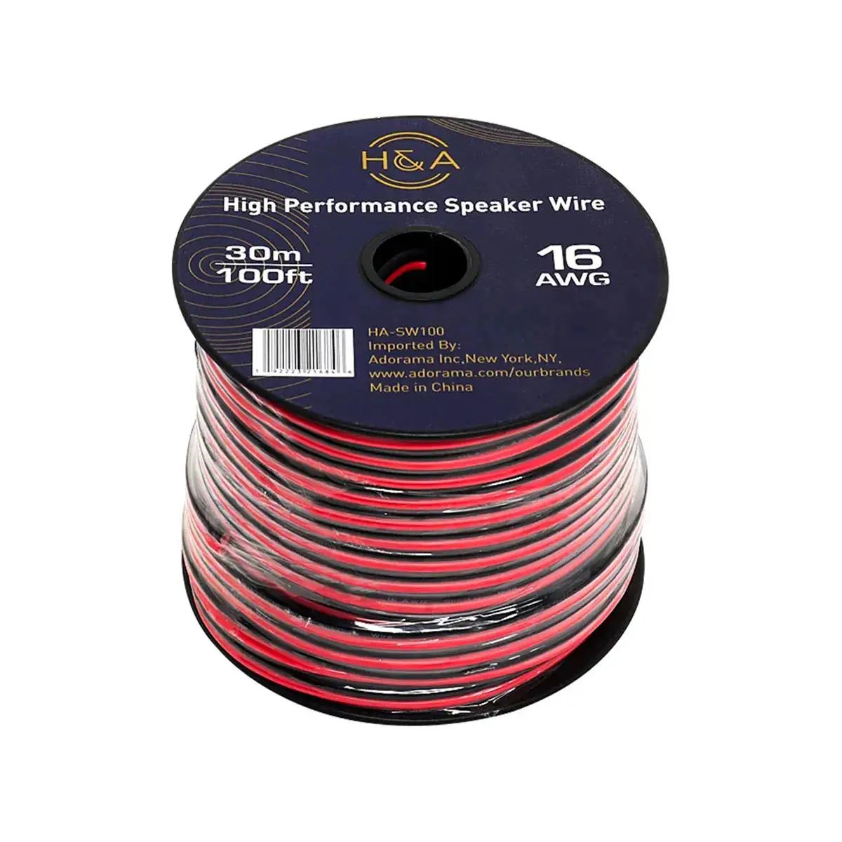 H&A 16 AWG Speaker Wire Cable (100' Spool)