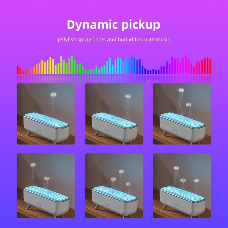 New Seven-Color Jellyfish Sound Scent Diffuser Desktop Humidifier, High Mist Automatic Spray Home Silent Atmosphere, Air Freshener Machine