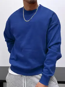 Men's Solid Color Casual Crew Neck Sweatshirt, classic crew neck design, simple and versatile, suitable for running, everyday casual wear, hiking, commuting to work, sports, etc., a must-have in stylish outfits.